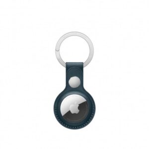 Apple AirTag Leather Key Ring: Baltic Blue