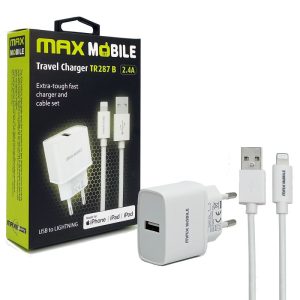 MaxMobile kućni punjač SET 2U1 iPhone LIGHTNING-USB 2.4A MFI TR287B