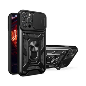 MaxMobile maskica za iPhone 17 Pro Max/18 Pro Max ANTI-SHOCK WITH RING II crna
