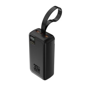 Wozinsky W8-B 30000mAh 30W Powerbank 2x USB-A i USB-C sa svjetiljkom crna